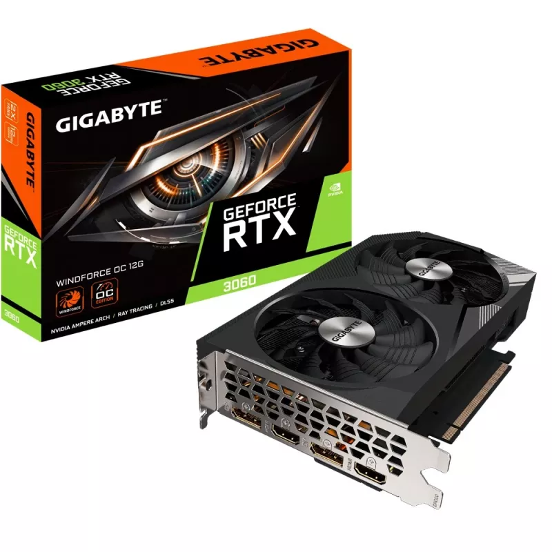 Gigabyte GeForce RTX 3060 WINDFORCE OC 12G (rev. 2.0) NVIDIA 12 GB GDDR6 tarjeta gráfica GV-N3060WF2OC-12GD2.0