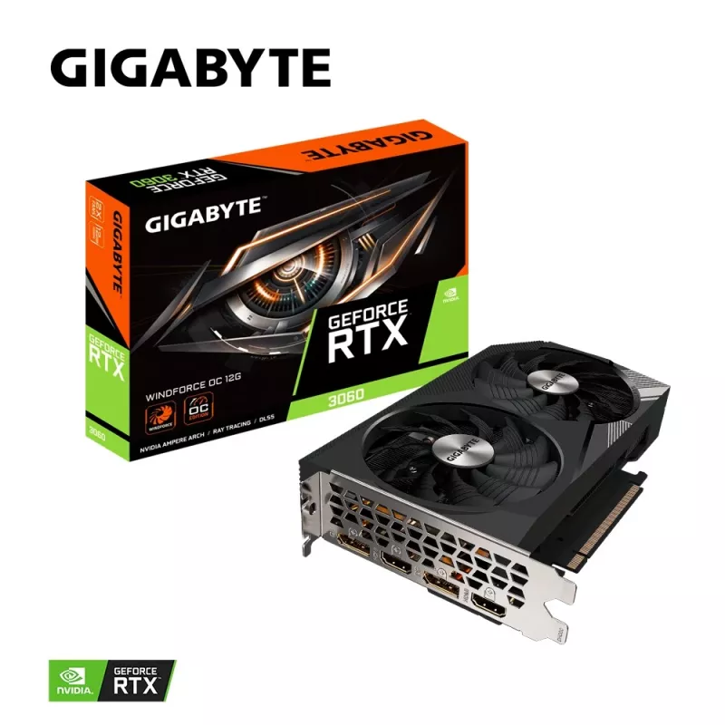 Gigabyte GeForce RTX 3060 WINDFORCE OC 12G (rev. 2.0) NVIDIA 12 GB GDDR6 tarjeta gráfica GV-N3060WF2OC-12GD2.0