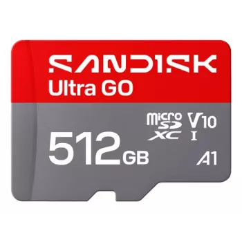 SanDisk Ultra GO microSDXC 512GB UHS-I U1 V10 A1 — hasta 190 MB/s de lectura, con adaptador SD, SDSQUGN-512G-GN6MN