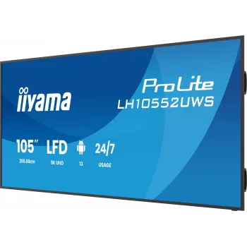 iiyama ProLite LH10552UWS-B1AG Pantalla de señalización IPS ultrapanorámica 5K 104.6 inch 21:9 500 cd/m² Android 11 Wi-Fi 24/7