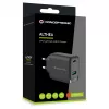 Conceptronic ALTHEA20B45 Cargador de pared GaN 45W USB-C PD y USB-A QC 3.0 de dos puertos Negro