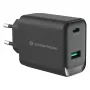 Conceptronic ALTHEA20B45 Cargador de pared GaN 45W USB-C PD y USB-A QC 3.0 de dos puertos Negro