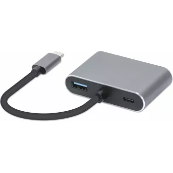 iBox IUCHCHDVGA Hub USB-C 4 en 1 USB 3.0 + PD 100W + HDMI 4K 30Hz + VGA FullHD