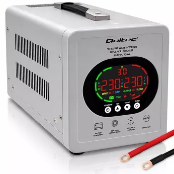 Qoltec SAI onda senoidal pura 1000VA/720W line-interactive AVR LCD LiFePO4 AGM GEL
