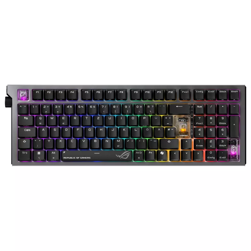ASUS ROG Strix Morph 96 teclado gaming inalámbrico, diseño 96%, interruptores ROG NX Snow, hot-swappable, conectividad tri-modo, negro