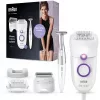 Braun Silk-épil 5 5-825 depiladora eléctrica, blanco/rosa, 28 pinzas, MicroGrip, con cable