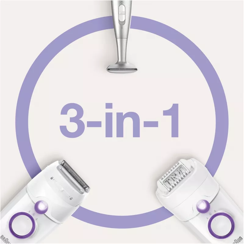 Braun Silk-épil 5 5-825 depiladora eléctrica, blanco/rosa, 28 pinzas, MicroGrip, con cable