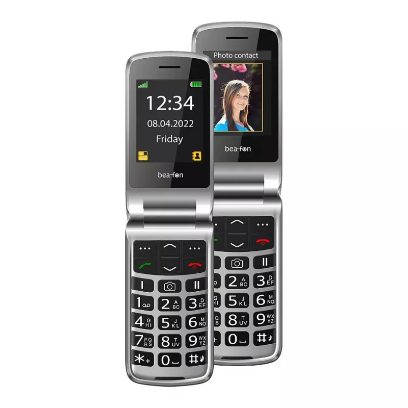 Bea-fon Silver Line SL605 teléfono básico Dual-SIM negro plata