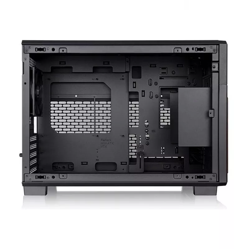 Thermaltake TR200 WS Caja Super Mini Tower, Negro/Madera, cristal templado