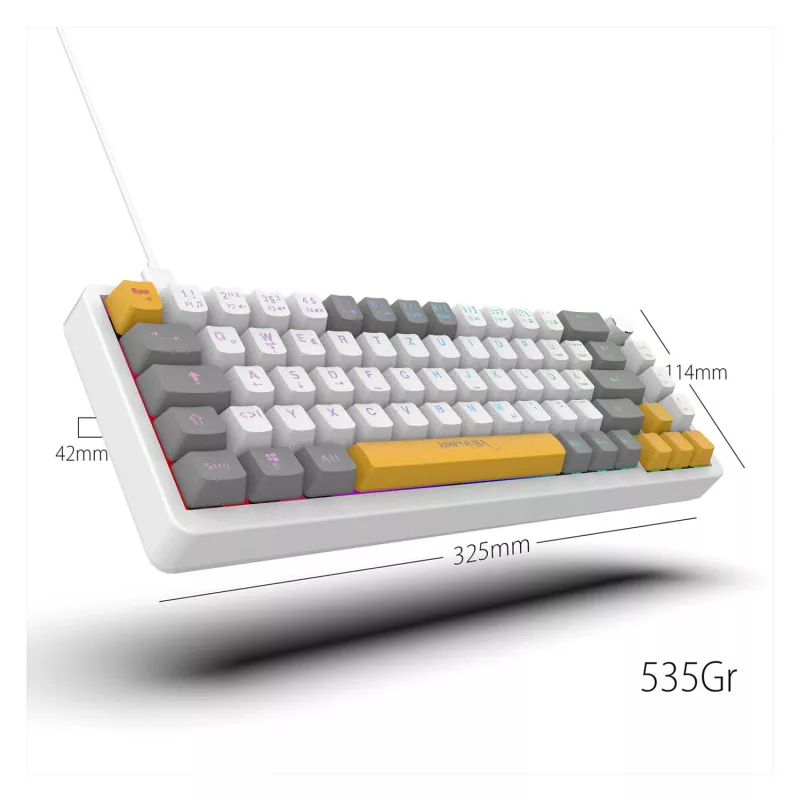 INCA Teclado gaming RGB Red Switch USB Mecánico 2,00m Blanco (IKG-457)