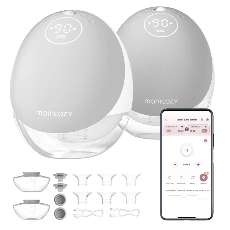 Momcozy M9 Sacaleches eléctrico portátil doble Gris 150ml