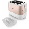 Philips Viva Collection HD2638/11 Tostadora 2 ranuras 950 W Oro rosa, Blanco