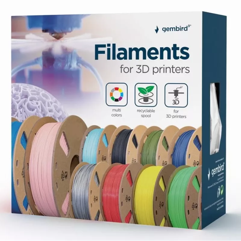 Gembird 3DP-PLA+1.75-02-BK Filamento PLA+ 1,75 mm Negro 1 kg