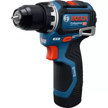 Bosch Professional GSR 12V-32 Taladro atornillador a batería, 12V, Azul/Negro, 2x baterías Li-Ion de 2,0 Ah, set de 24 accesorios, bolsa de herramientas