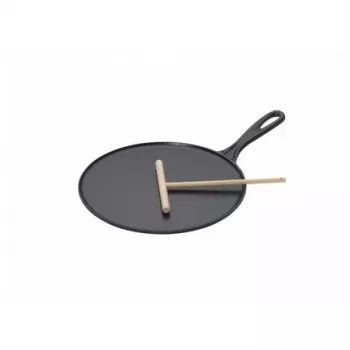Le Creuset Sartén para crêpes de hierro fundido 27 cm Negro