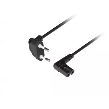 LANBERG Cable de alimentación CEE 7/16 a IEC 320 C7 3m en ángulo VDE Negro