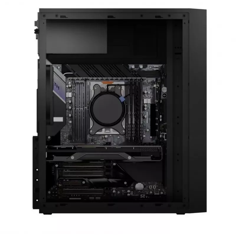 Logic Concept J23 PRO Caja de ordenador semitorre negra con cristal templado, USB-C, ventiladores ARGB
