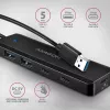 AXAGON HUE-C2A Hub de viaje 5 Gbps, 2x USB-A + 2x USB-C, USB-C Power IN, cable USB-A de 19 cm