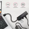 AXAGON HUE-C2A Hub de viaje 5 Gbps, 2x USB-A + 2x USB-C, USB-C Power IN, cable USB-A de 19 cm