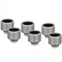 Thermal Grizzly DeltaMate Fitting HT16, latón niquelado, rosca G1/4 pulgadas, paquete de 6