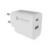 NATEC Ribera Cargador de pared 1x USB-A + 1x USB-C 20W blanco