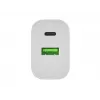 NATEC Ribera Cargador de pared 1x USB-A + 1x USB-C 20W blanco