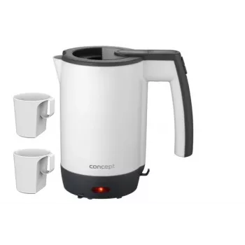 Concept RK7030 Hervidor de viaje 0,5L con 2 vasos, blanco