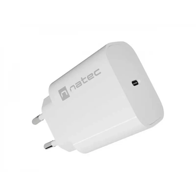 NATEC Ribera Cargador de pared 1x USB-C 20W blanco