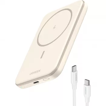 UGREEN 5000mAh Mini Powerbank Wireless 15W con MagSafe Blanco