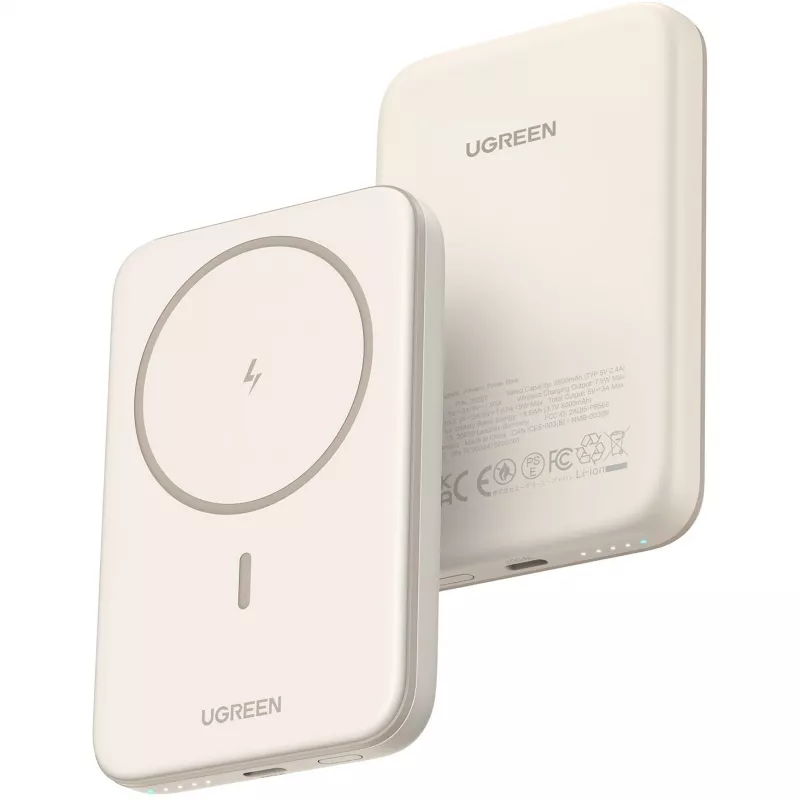 UGREEN 5000mAh Mini Powerbank Wireless 15W con MagSafe Blanco