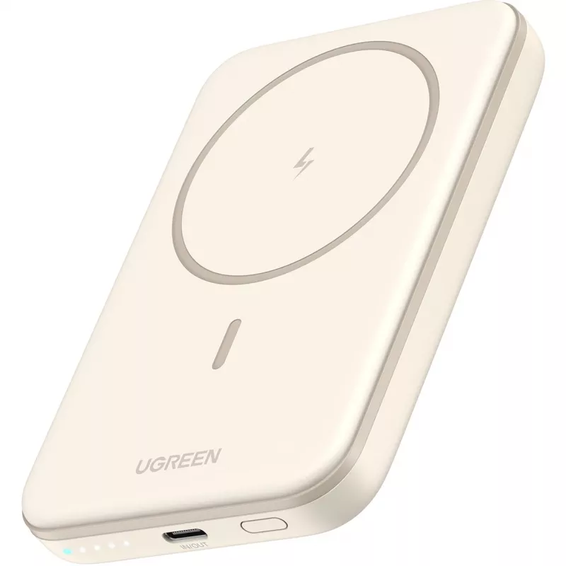 UGREEN 5000mAh Mini Powerbank Wireless 15W con MagSafe Blanco