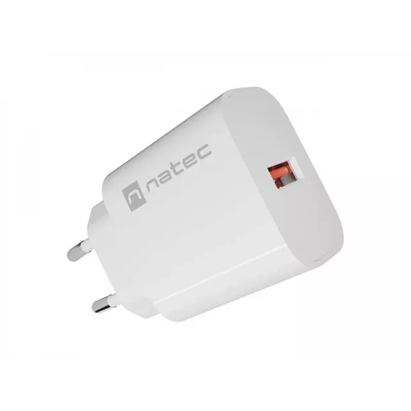 NATEC Ribera Cargador de pared 1x USB-A 18W Blanco