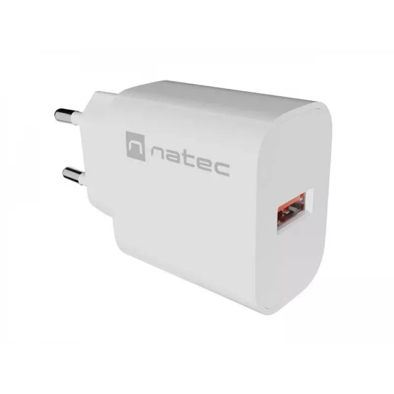 NATEC Ribera Cargador de pared 1x USB-A 18W Blanco