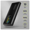 AXAGON EEM2-SD2B Carcasa externa 10Gbps M.2 NVMe/SATA SSD con indicador LED, USB-C, Negro