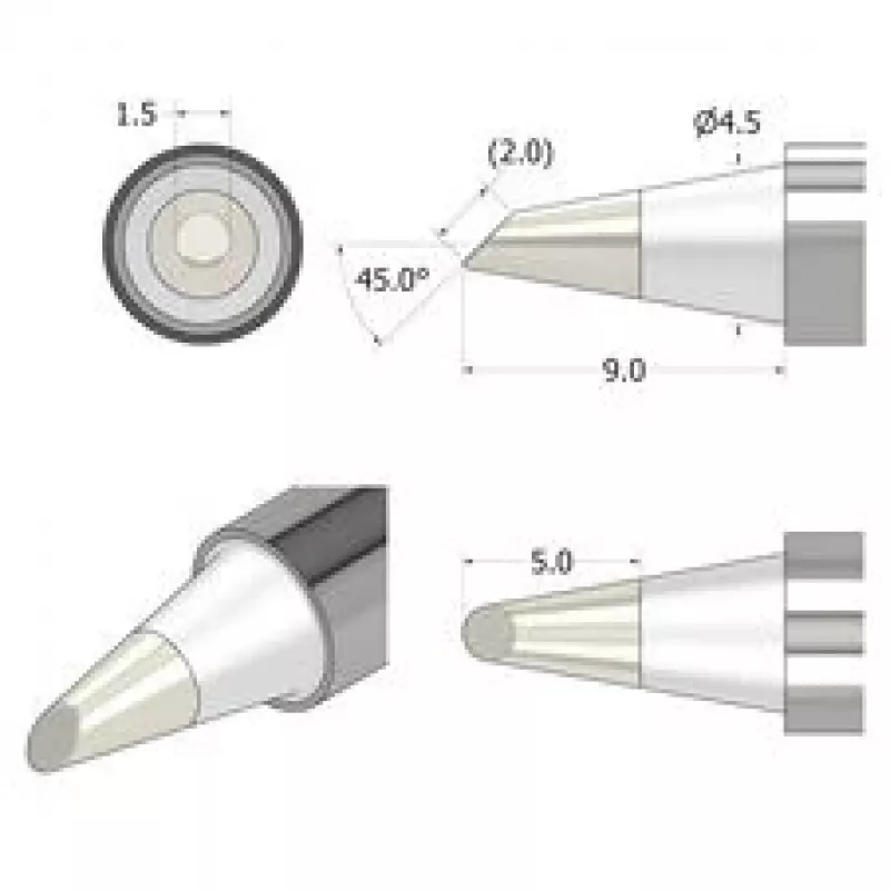 iFixit FixHub Punta de soldador cónica-cincel 1,5 mm plata