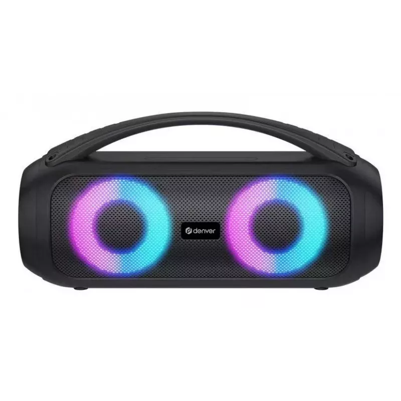 Denver BTG-618 altavoz Bluetooth portátil para fiestas 200W con luces LED, negro