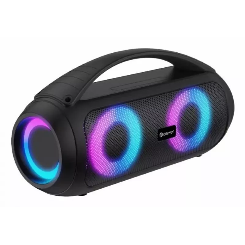 Denver BTG-618 altavoz Bluetooth portátil para fiestas 200W con luces LED, negro