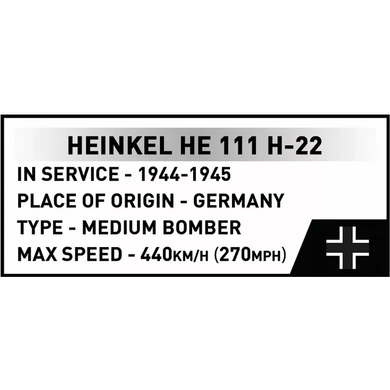 COBI Heinkel HE 111 H-22 con bomba volante V1 set de bloques de construcción 927 piezas