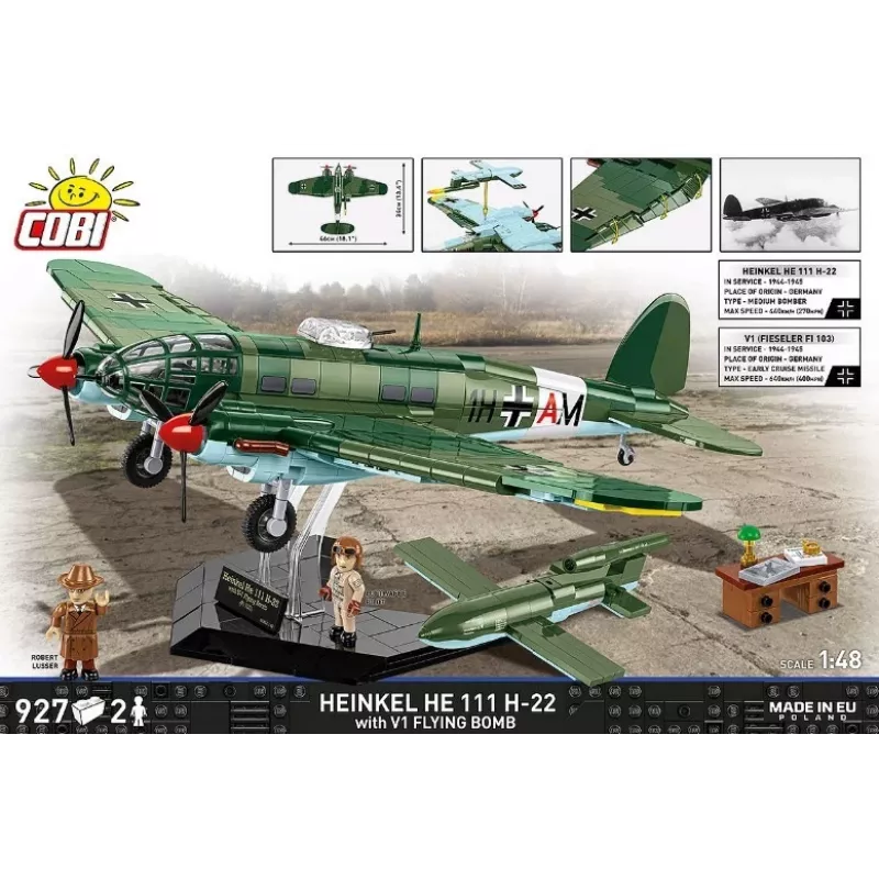 COBI Heinkel HE 111 H-22 con bomba volante V1 set de bloques de construcción 927 piezas