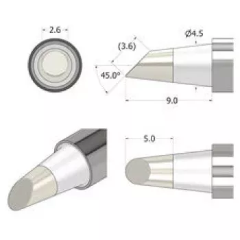 iFixit FixHub punta de soldar cónica-cincel 2,6 mm plata