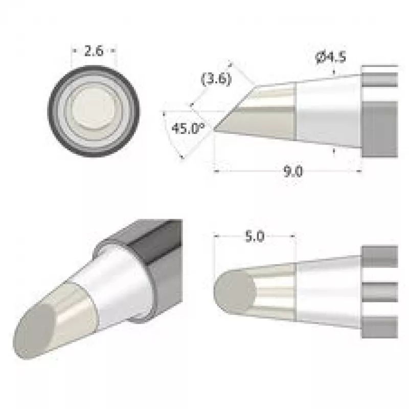 iFixit FixHub punta de soldar cónica-cincel 2,6 mm plata