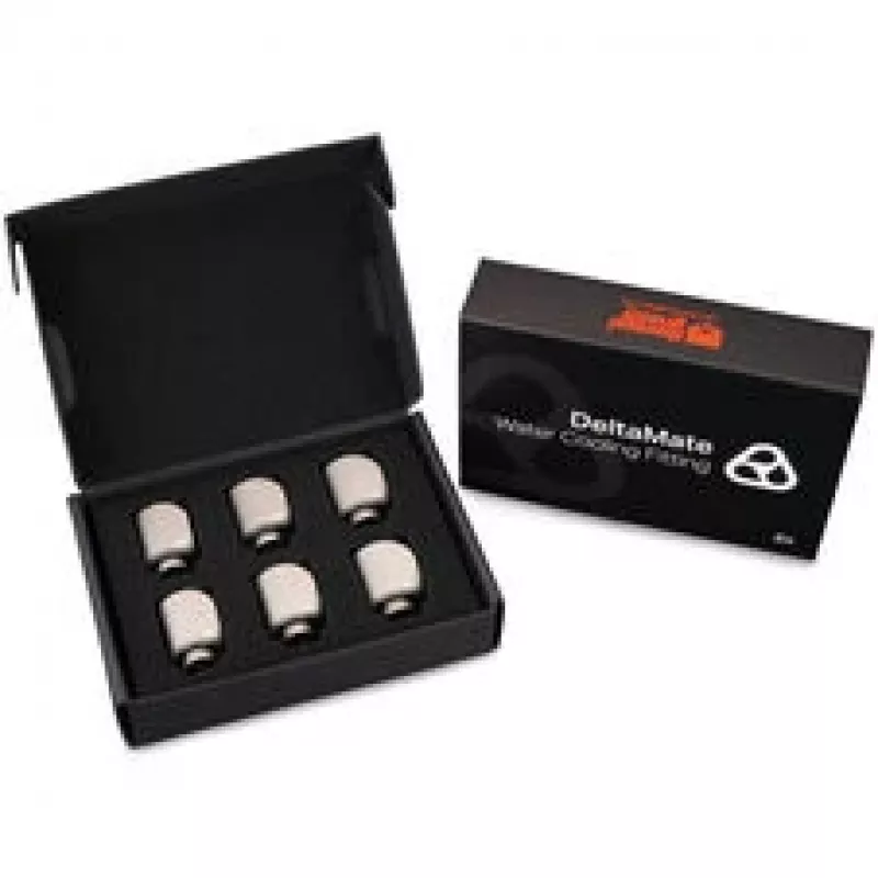 Thermal Grizzly DeltaMate racor giratorio - 90°, níquel mate, pack de 6