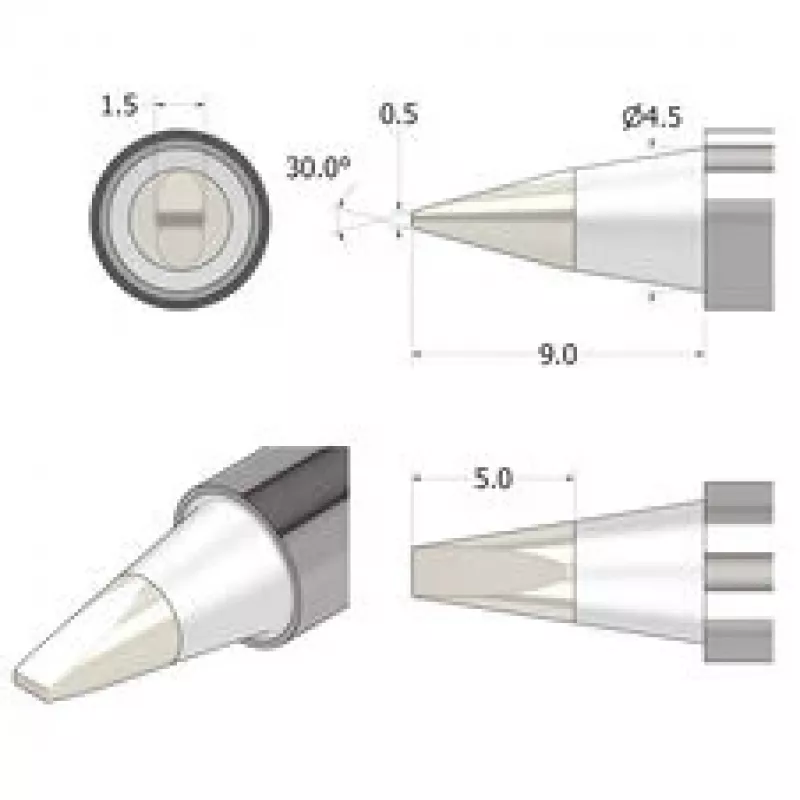 iFixit FixHub punta de soldar cincel 1,5 mm plata