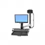 Ergotron StyleView Sit-Stand Combo System con superficie de trabajo y soporte pequeño para CPU negro