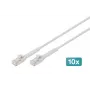 DIGITUS CAT 6A F-FTP Cable de parcheo en ángulo, cobre, 2 m, gris, 10 uds.