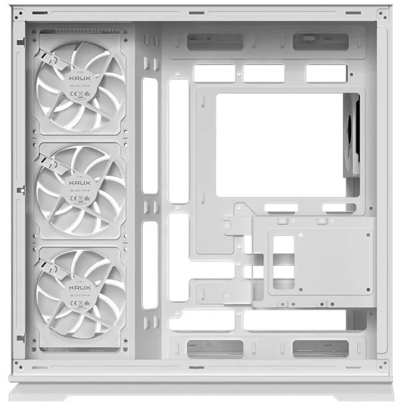 Krux Atron Caja de PC semitorre blanca con cristal templado