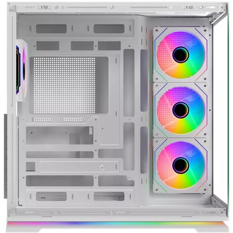 Krux Atron Caja de PC semitorre blanca con cristal templado