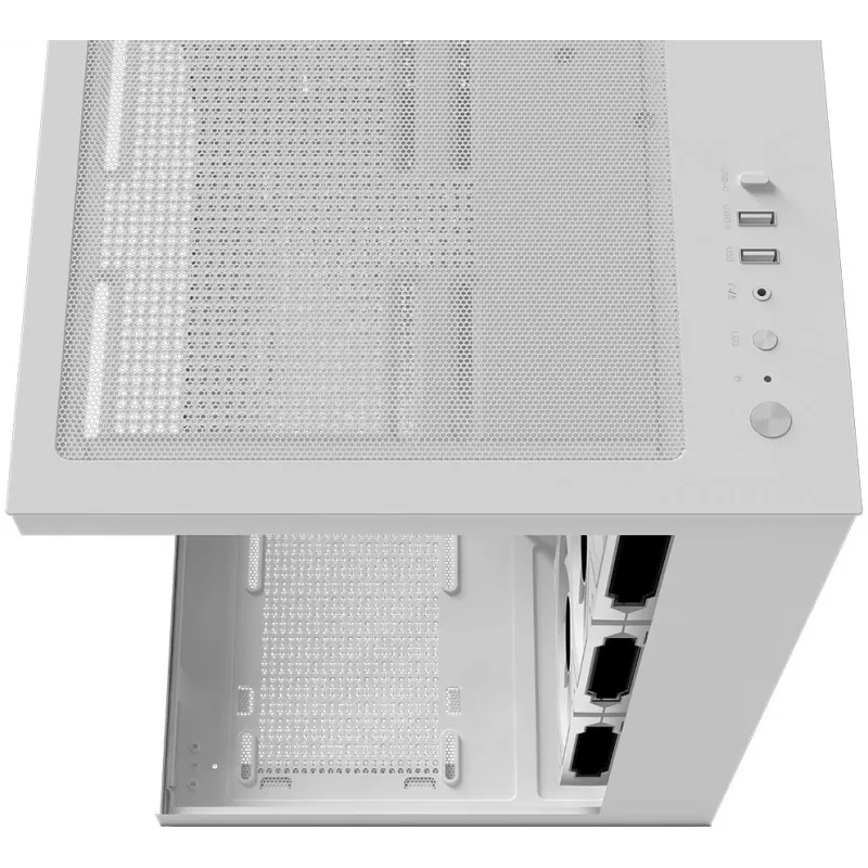 Krux Atron Caja de PC semitorre blanca con cristal templado