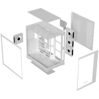 Krux Atron Caja de PC semitorre blanca con cristal templado