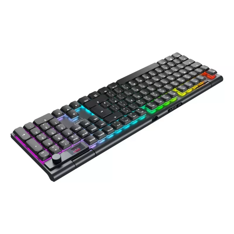 CHERRY XTRFY MX 10.1 Teclado mecánico gaming inalámbrico de tamaño completo, tri-modo (USB-C, 2,4 GHz, Bluetooth 5.1), interruptores Cherry MX RGB Red, RGB por tecla, QWERTY, negro